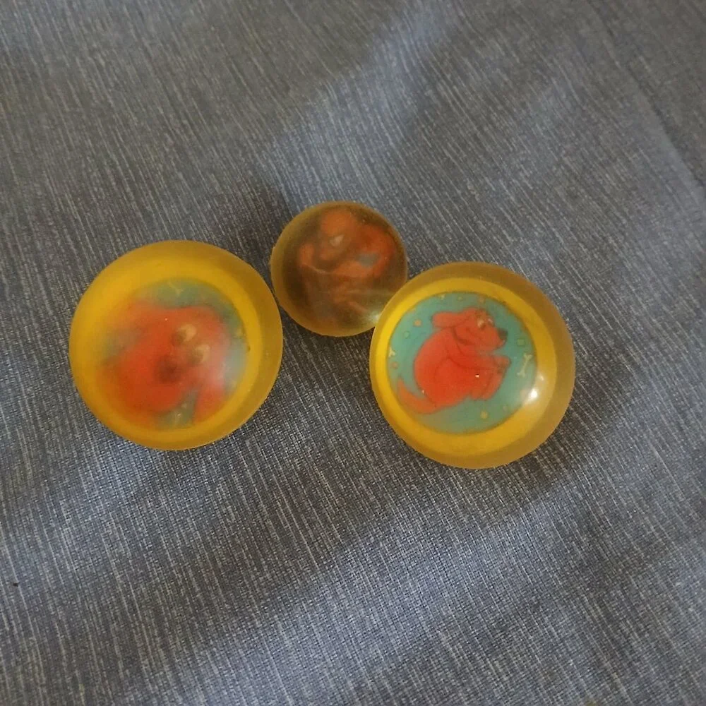 Spider Man + Clifford Red Dog Rubber Bouncing ball x 3 Vintage